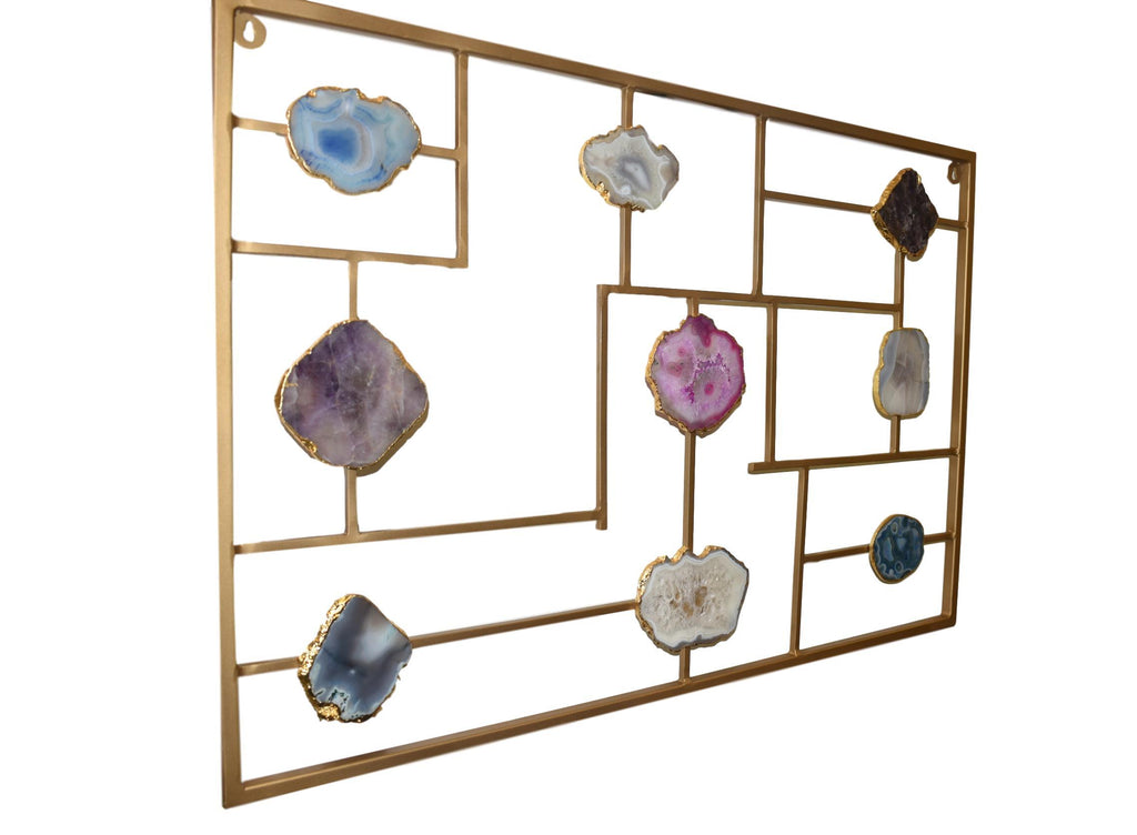Decorative Wall Mount with Agate Slices 