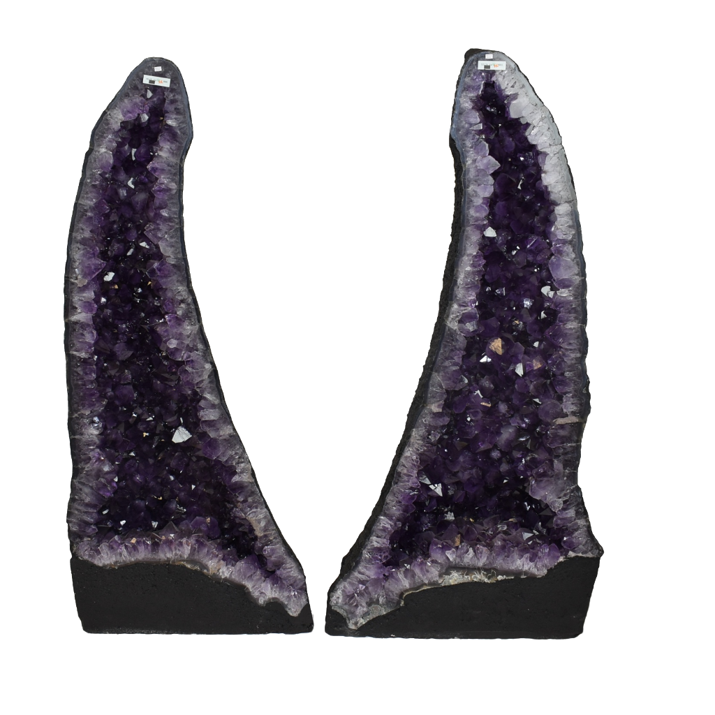 Amethyst Geode Wings Pair Medium Deep Purple 
