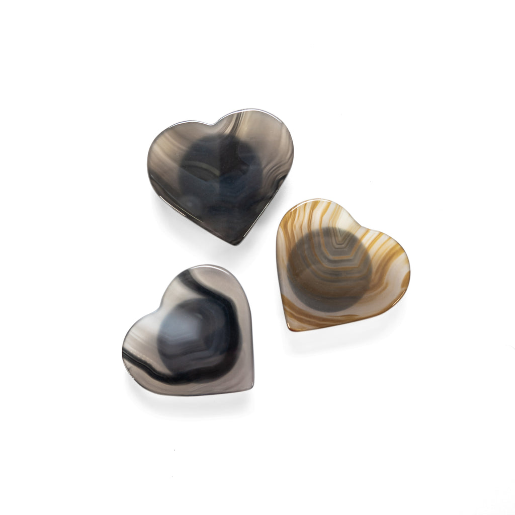 Agate Heart Phone Grip, Natural and Gold Trim