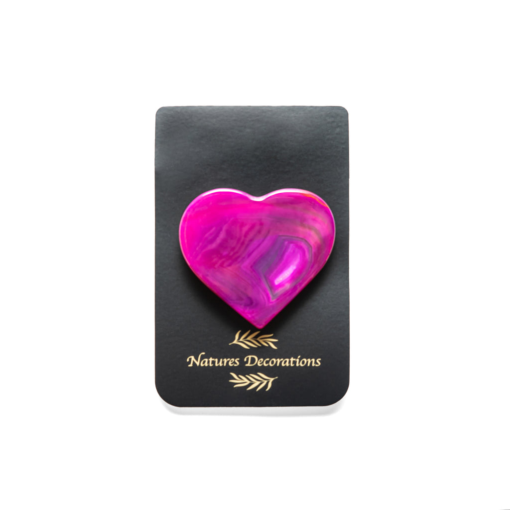 Agate Heart Phone Grip, Natural and Gold Trim