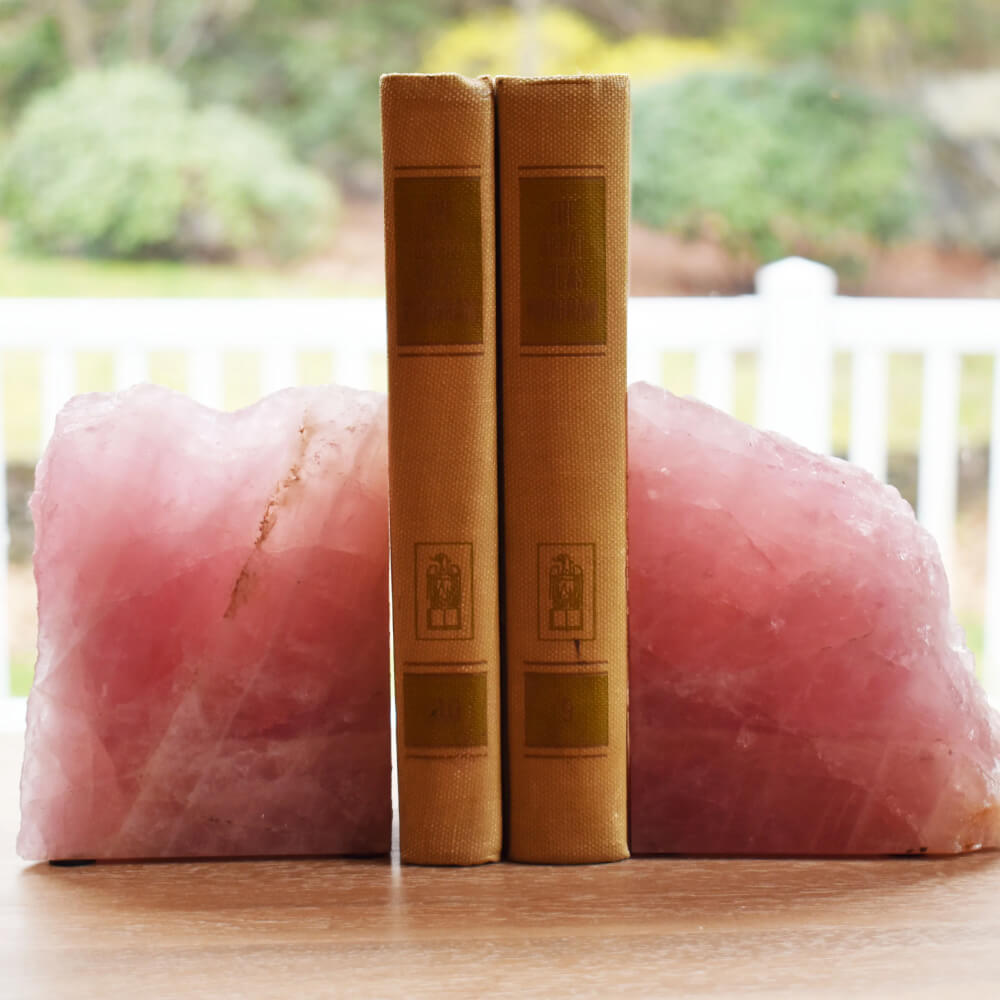 Rose Quartz Bookends