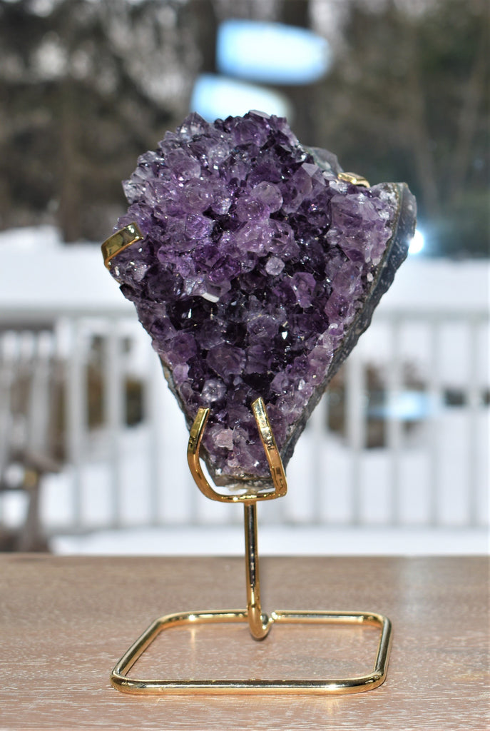 Amethyst Cluster on Wire Stand 